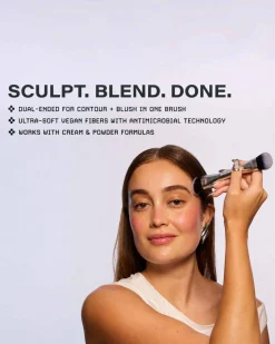 BiomeBlend™ Dual Ended Sculpt + Blend Brush with Antimicrobial Fibers