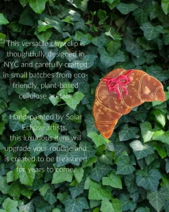 Hand Painted Croissant Claw Clip