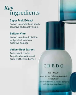 True Timeout Vetiver Root + Calming Botanicals Moisturizer for Sensitive Skin